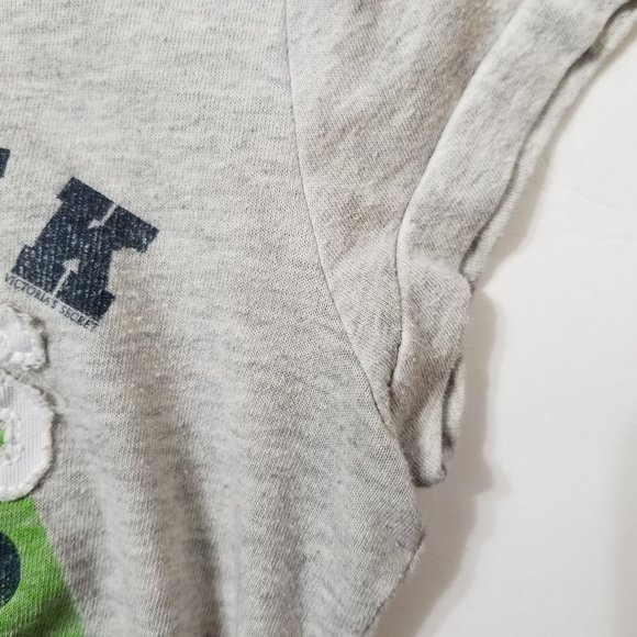 Victoria's Secret PINK top Small peace sign 86 dog patch logo graphic slub knit - Picture 11 of 13